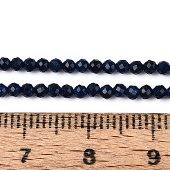 染色された天然サファイアビーズ連売り  ラウンド  多面カット  2~2.5mm  穴：0.5mm  約165~189個/連  14.96~15.75'''（38~40センチメートル）&nbsp;G-T143-05