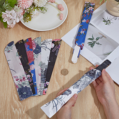 8Pcs 4 Styles Silk Cloth Floral Print Chinese Folding Fan Storage Bags&nbsp;ABAG-CY0001-05
