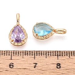 Brass & Cubic Zirconia Pendants&nbsp;KK-T073-33G