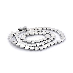 Non-magnetic Synthetic Hematite Heart Beads Strands&nbsp;G-M074-01