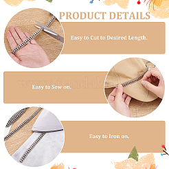 2.5 Yards Stainless Steel Rivet Studed Cord with Adhesive Back&nbsp;OCOR-FG0002-34A