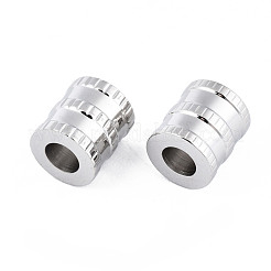 変色しない316サージカルステンレススチールビーズ  コラム  ステンレス鋼色  6.5x6mm  穴：3mm&nbsp;STAS-N097-064P