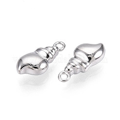 304ステンレススチールチャーム  コンクチャーム  変色防止  ステンレス鋼色  12x5.5x4mm  穴：1.2mm&nbsp;STAS-N109-140P