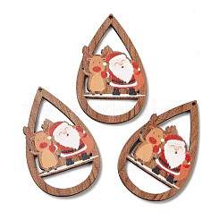 Single Face Christmas Printed Wood Big Pendants&nbsp;WOOD-D025-29