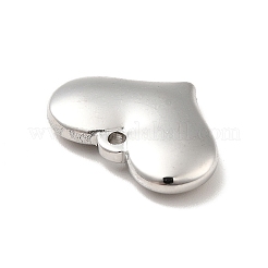 変色しない304ステンレススチールペンダント  ハートチャーム  ステンレス鋼色  15x20x4mm  穴：1.6mm&nbsp;STAS-E176-01P