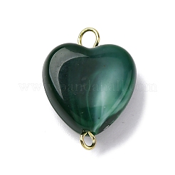 Acrylic Imitation Gemstone Style Heart Connector Charms&nbsp;PALLOY-JF03510-02