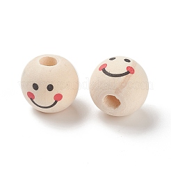 (Defective Closeout Sale: Wood Textured and 
Stain) Natural Wood Printed European Beads&nbsp;WOOD-XCP0001-65