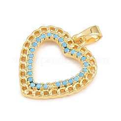 Valentine's Day Brass Micro Pave Cubic Zirconia Pendants&nbsp;KK-T086-01G