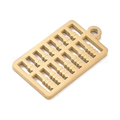 304ステンレスペンダント  そろばんチャーム  艶出し  イオンプレーティング（ip）  ゴールドカラー  24x13x1.5mm  穴：1.9mm&nbsp;SA-CBAE115-13C-G