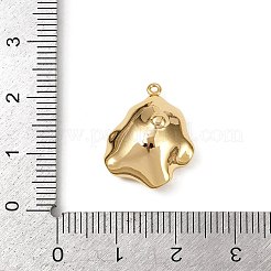 ナゲット真鍮ペンダントカボションセッティング真珠  長持ちメッキ  ニッケルフリー  18KGP本金メッキ  トレイ：12x7mm  19.5x15.5x7mm  穴：1mm&nbsp;KK-B137-06G