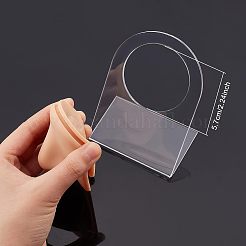 アクリルディスプレイスタンド  ナバホホワイトシリコンイミテーションノーズ付き  ステンレス鋼のジュエリーディスプレイ用  透明  スタンド：8x5.1x10.2cm  穴：57mm&nbsp;AJEW-WH0270-13