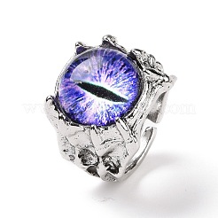 Dragon Eye Glass Wide Band Rings for Men&nbsp;RJEW-E017-01AS-03