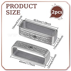 2Pcs 304 Stainless Steel Belt Keeper Rings&nbsp;FIND-PH0061-84B