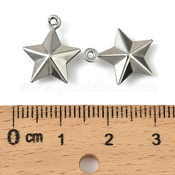 304ステンレススチールチャーム。スターチャーム  変色防止  ステンレス鋼色  15x12.5x4mm  穴：1mm&nbsp;X-STAS-A190-05P