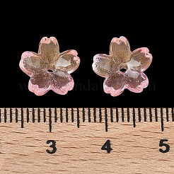 染色・加熱ガラスビーズキャップ  5  - 花びらの花  ミックスカラー  10.5x11x4.7mm  穴：1mm&nbsp;GLAA-Z019-03