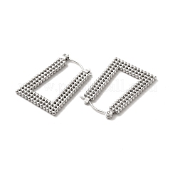 変色しない304ステンレススチール製台形フープピアス（女性用）  ステンレス鋼色  27.5x20x1.5mm  ピン：0.7mm&nbsp;EJEW-K243-08P