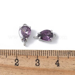 Brass Pave Cubic Zirconia Connector Charms&nbsp;KK-F892-53P-01