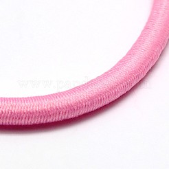 女の子のヘアアクセサリー  ナイロン糸弾性繊維ヘアゴム  ポニーテールホルダー  パールピンク  44mm&nbsp;X-OHAR-J022-17