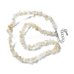 Natural Supper 7 Rutilated Quartz Chip Beaded Necklaces for Men Women&nbsp;NJEW-G159-01H