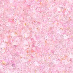 ベーキングペイント透明ガラスビーズ  ロンデル  パールピンク  6x3mm  穴：1.2mm  約2368個/ポンド&nbsp;DGLA-T004-07K
