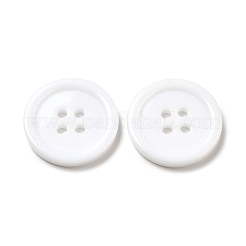 樹脂ボタン  染め  フラットラウンド  ホワイト  20x3mm  穴：2mm  195個/袋&nbsp;RESI-D030-20mm-01
