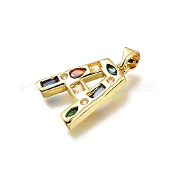 Brass Micro Pave Clear Cubic Zirconia Pendants&nbsp;KK-G521-01G-A-01
