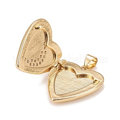 Brass Micro Pave Cubic Zirconia Locket Pendants&nbsp;X-KK-A161-44G