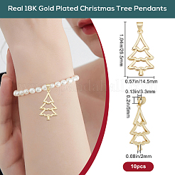 10Pcs Christmas Theme Brass Pendants&nbsp;KK-BBC0014-98