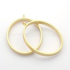 Matte Alloy Oval Pendants&nbsp;PALLOY-J413-11MG