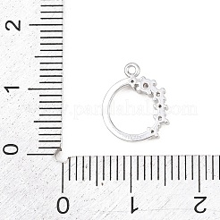 Brass Micro Pave Clear Cubic Zirconia Pendants&nbsp;KK-D225-14P-02