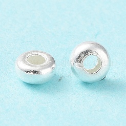 925スターリングシルバービーズ  ロンデル  銀  3.4x1.8mm  穴：1.2mm.&nbsp;STER-K174-02A-S