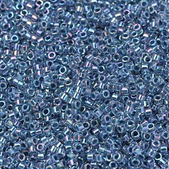 MIYUKIデリカビーズ  シリンダー  日本製シードビーズ  11/0  (db0058) マリンブルーラインクリスタルab  1.3x1.6mm  穴：0.8mm  約2000PCS /ボトル  10 G /ボトル&nbsp;SEED-JP0008-DB0058