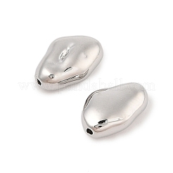 真鍮ビーズ  カドミウムフリー＆ニッケルフリー＆鉛フリー  ナゲット  プラチナメッキ  12x8x5mm  穴：1mm&nbsp;KK-L223-021P