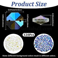 120Pcs Glass Connector Charms&nbsp;FIND-SP0006-10