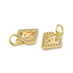 Rack Plating Brass Micro Pave Cubic Zirconia Pendants&nbsp;KK-K377-72G