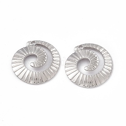 変色しない304ステンレススチールペンダント  蚊取り線香  ステンレス鋼色  22x21x2mm  穴：1.4mm&nbsp;STAS-B031-07P