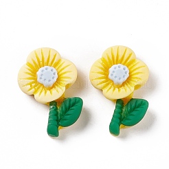 Flower Mixe Shapes Opaque Resin Cabochons&nbsp;RESI-G041-D02