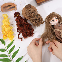 3個 3色 PPドールウィッグ ロングカーリーヘア  DIYの女の子のためのbjdメイキングアクセサリー  ミックスカラー  1000x140~150x1mm  1pc /カラー&nbsp;DIY-GL0006-22