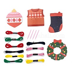DIY Christmas Tree & Wreath & Bell & Sock & Vest Wooden Weaving Art&nbsp;DIY-P033-04