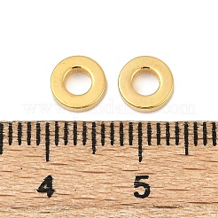 真鍮製スペーサービーズ  ラウンド  18KGP本金メッキ  6x1.5mm  穴：3mm&nbsp;KK-D375-01G-01