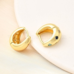 Brass Micro Pave Cubic Zirconia Dangle Earrings&nbsp;EJEW-L305-09G-01