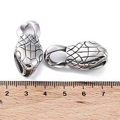 304ステンレススチールリンクコネクター  ヘビ  アンティークシルバー  34.5x15x13mm  穴：6x9mm&nbsp;STAS-Q209-31-A