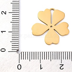 304ステンレスペンダント  花のチャーム  イオンプレーティング（ip）  ゴールドカラー  19x18.5x1mm  穴：1.6mm&nbsp;STAS-M105-06G