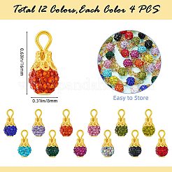 48Pcs 12 Colors Handmade Polymer Clay Rhinestone Pendants&nbsp;PALLOY-SW0027
