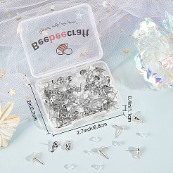 100Pcs 304 Stainless Steel Stud Earring Findings&nbsp;STAS-BBC0009-88