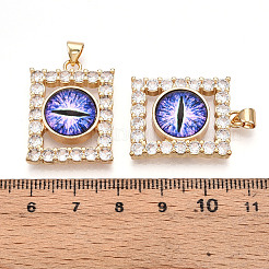 Brass Micro Pave Clear Cubic Zirconia Pendants for Women&nbsp;KK-T070-91A-09