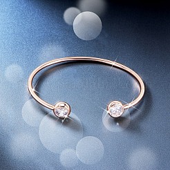 Brass Micro Pave AAA Cubic Zirconia Cuff Bangle&nbsp;JB390A