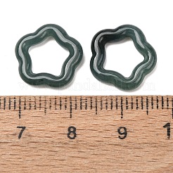 天然ミャンマー産翡翠の連結リング  スター  13.5x14x3mm  内径：7.5x8mm&nbsp;G-Z155-06