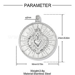 304 Stainless Steel Pendants&nbsp;STAS-OY014-66P