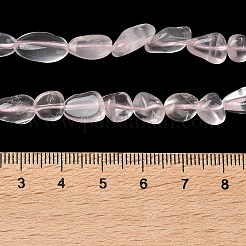 天然石ローズクォーツビーズ連売り  ナゲット  タンブルストーン  7~14x5~8x5~8mm  穴：0.9~1mm  約42~43個/連  15.16~15.51インチ（38.5~39.4cm）&nbsp;G-L638-A01-01